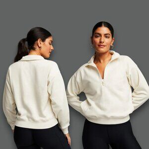 Fabletics Cozy Fleece Half Zip Sweatshirt Women's Sz S Crop Top Pulllover